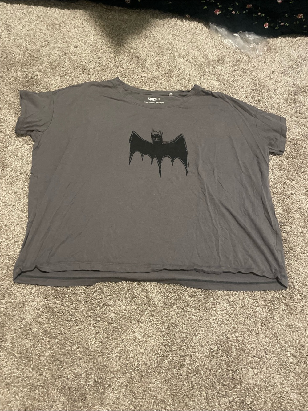 Gray Basquiat Bat Tee